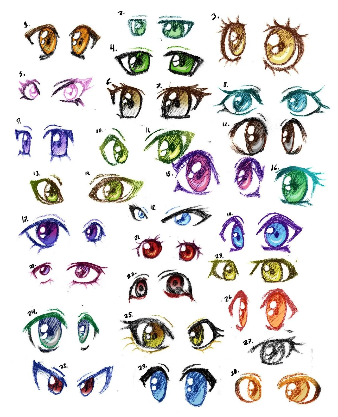 Dibujar Tipos Ojos Anime