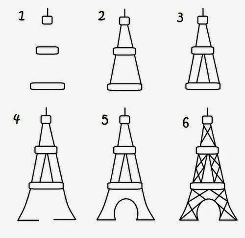 como dibujar la torre eiffel: Paso a paso ♥ MUYY FÁCIL! como dibujar la torre eiffel: Paso a paso ♥ MUYY FÁCIL!
