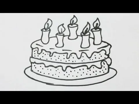 Como dibujar una torta de cumpleaños - YouTube Como dibujar una torta de cumpleaños - YouTube