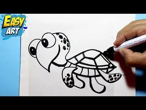 como dibujar una tortuga - how to draw turtle - (Buscando a nemo ... como dibujar una tortuga - how to draw turtle - (Buscando a nemo ...