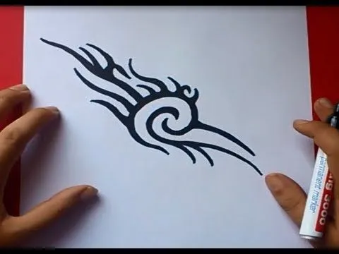 Como dibujar un tribal paso a paso 9 | How to draw one tribal 9 ...