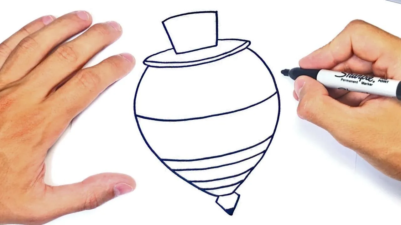 Cómo dibujar un Trompo o Peonza Paso a Paso y fácil - YouTube Cómo dibujar un Trompo o Peonza Paso a Paso y fácil - YouTube