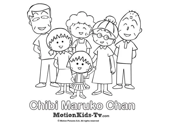 Dibujito de la familia de Maruko, Dibujos para colorear, pintar ... Dibujito de la familia de Maruko, Dibujos para colorear, pintar ...