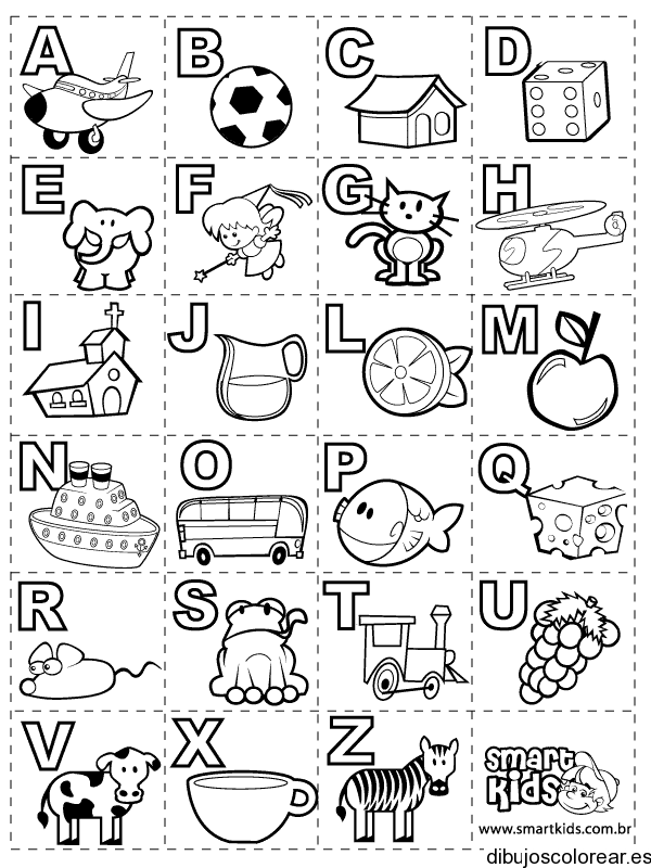Abecedarios Para Colorear Con Dibujitos Abecedarios Para Colorear ...