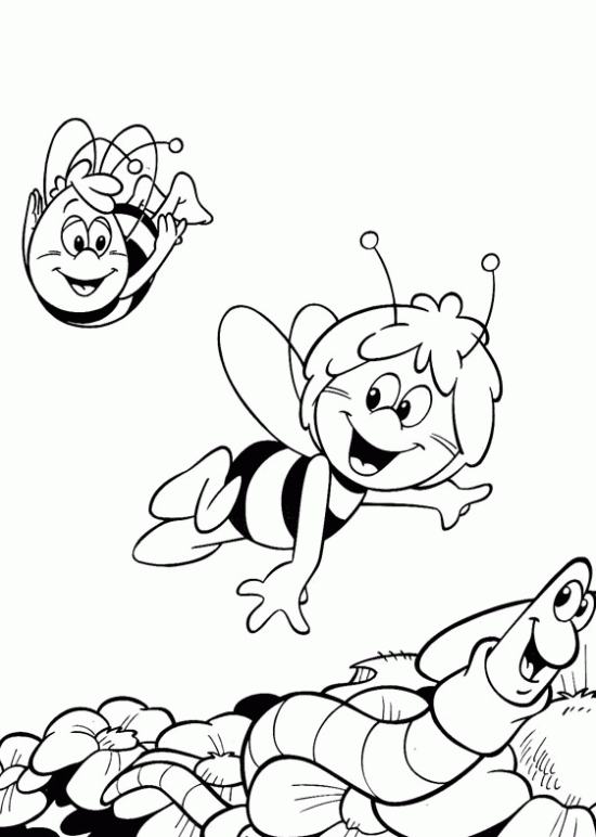 Dibujos Animados: abeja maya para colorear