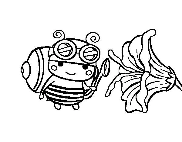 Dibujo de Abeja recolectora para Colorear - Dibujos.net Dibujo de Abeja recolectora para Colorear - Dibujos.net