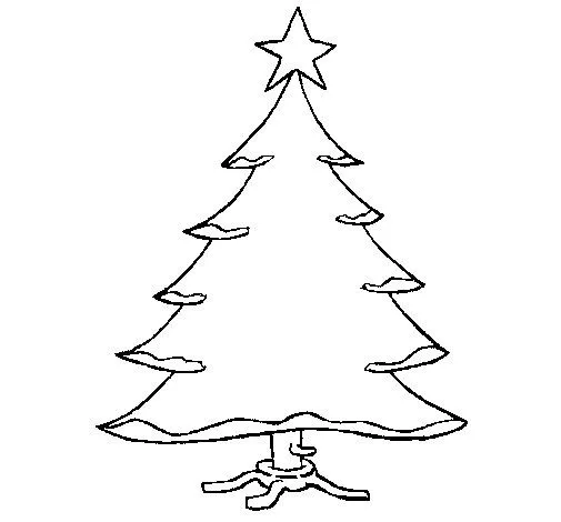 Dibujo de Abeto con estrella para Colorear - Dibujos.net Dibujo de Abeto con estrella para Colorear - Dibujos.net