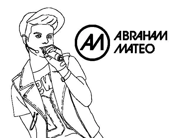 Dibujo de Abraham Mateo cantando para Colorear - Dibujos.net Dibujo de Abraham Mateo cantando para Colorear - Dibujos.net
