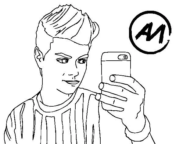 Dibujo de Abraham Mateo selfie para Colorear - Dibujos.net Dibujo de Abraham Mateo selfie para Colorear - Dibujos.net