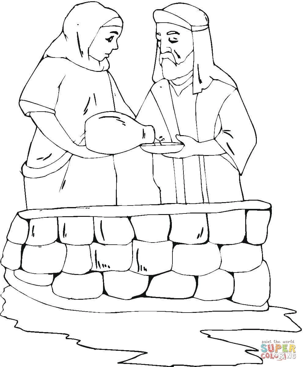 Dibujo de Abraham y Sara para colorear | Dibujos para colorear imprimir gratis Dibujo de Abraham y Sara para colorear | Dibujos para colorear imprimir gratis