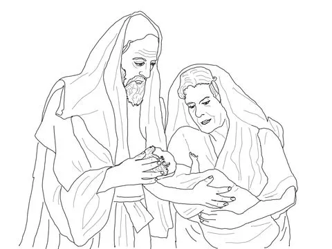 Dibujo de Abraham, Sara y su hijo Isaac para colorear | Dibujos ...
