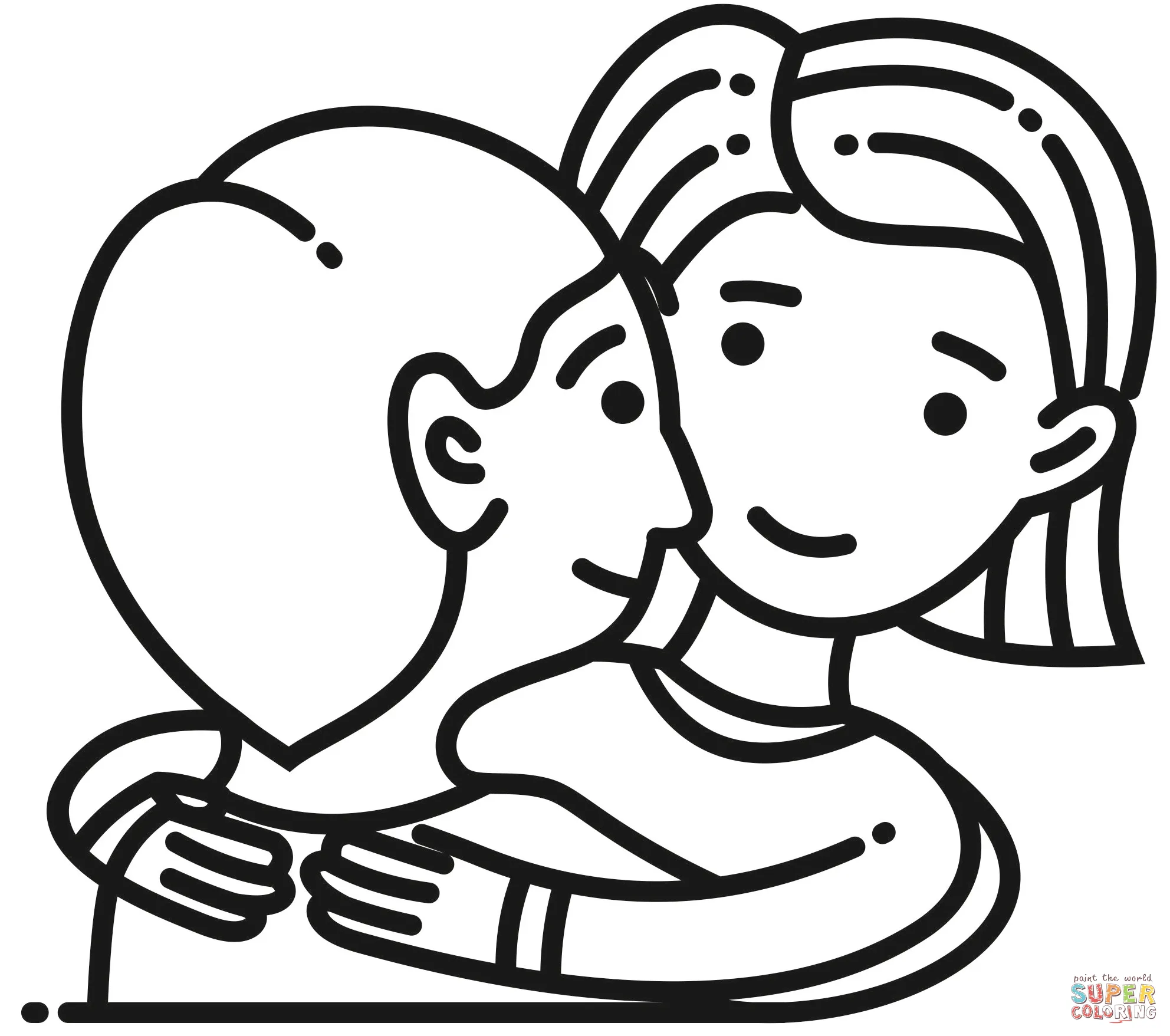 Dibujo de Abrazo para colorear | Dibujos para colorear imprimir gratis Dibujo de Abrazo para colorear | Dibujos para colorear imprimir gratis