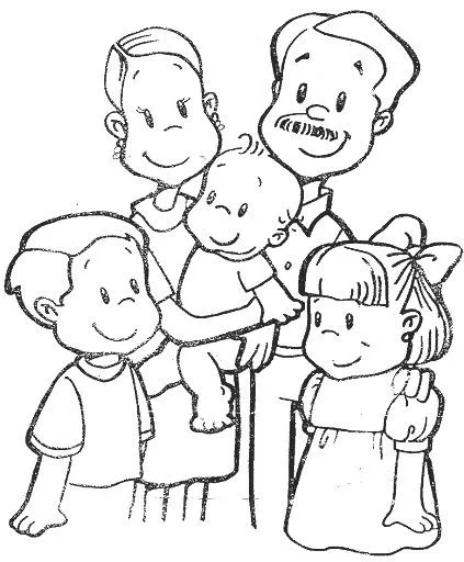 Dibujo de abrazo en familia para colorear - Imagui