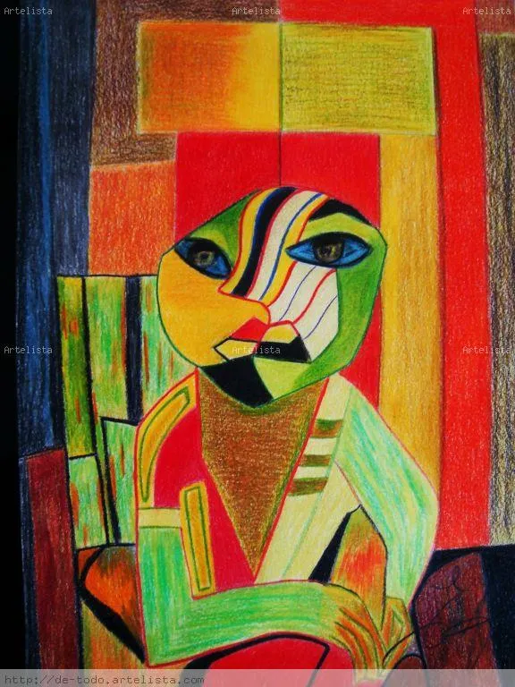 Dibujo abstracto. Lagarto rojo. Encarni Caamaño Alvez - Artelista.