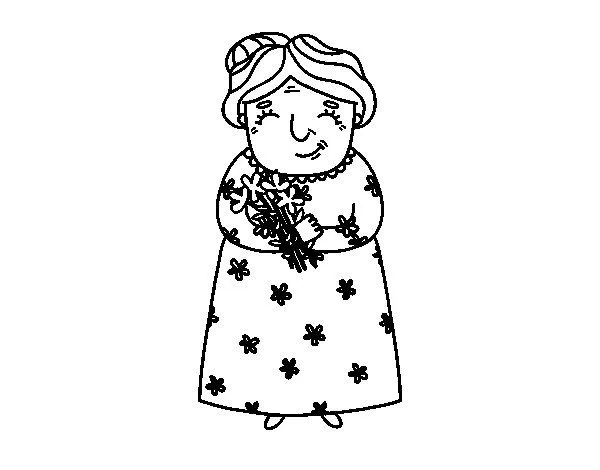 Dibujo de Abuela para Colorear - Dibujos.net Dibujo de Abuela para Colorear - Dibujos.net