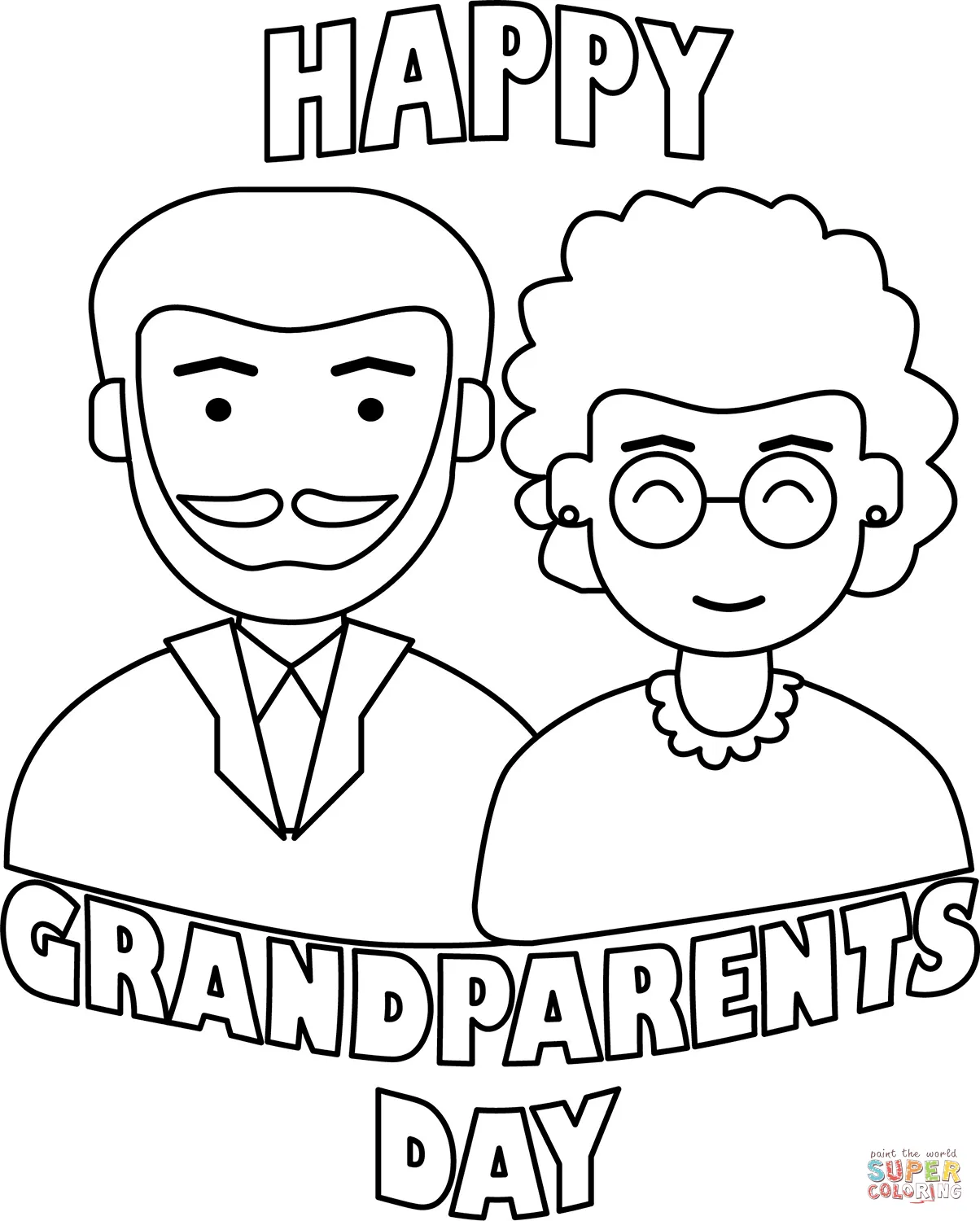 Dibujo de Día de los Abuelos para colorear | Dibujos para colorear imprimir gratis Dibujo de Día de los Abuelos para colorear | Dibujos para colorear imprimir gratis