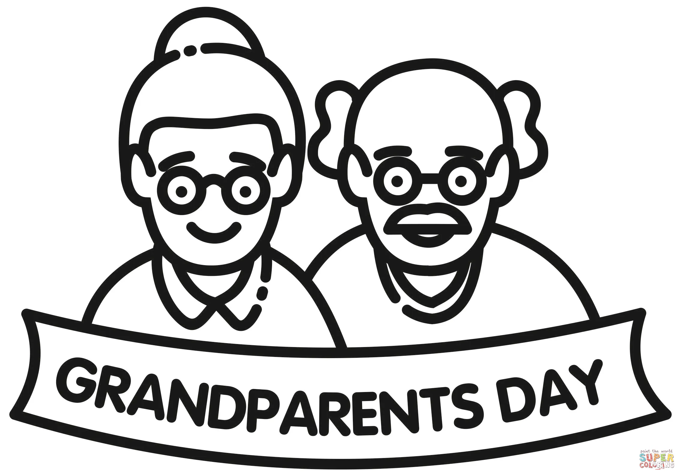 Dibujo de Día de los Abuelos para colorear | Dibujos para colorear imprimir gratis Dibujo de Día de los Abuelos para colorear | Dibujos para colorear imprimir gratis
