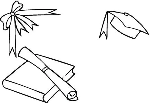 Dibujo de Accesorios de Graduación para colorear | Dibujos para ... Dibujo de Accesorios de Graduación para colorear | Dibujos para ...