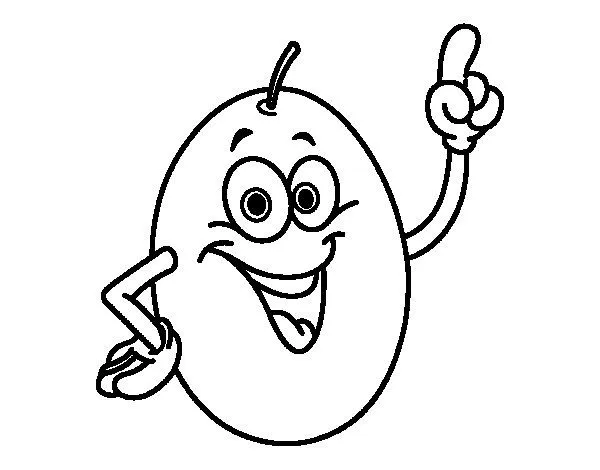 Dibujo de Aceituna con hueso para Colorear - Dibujos.net Dibujo de Aceituna con hueso para Colorear - Dibujos.net