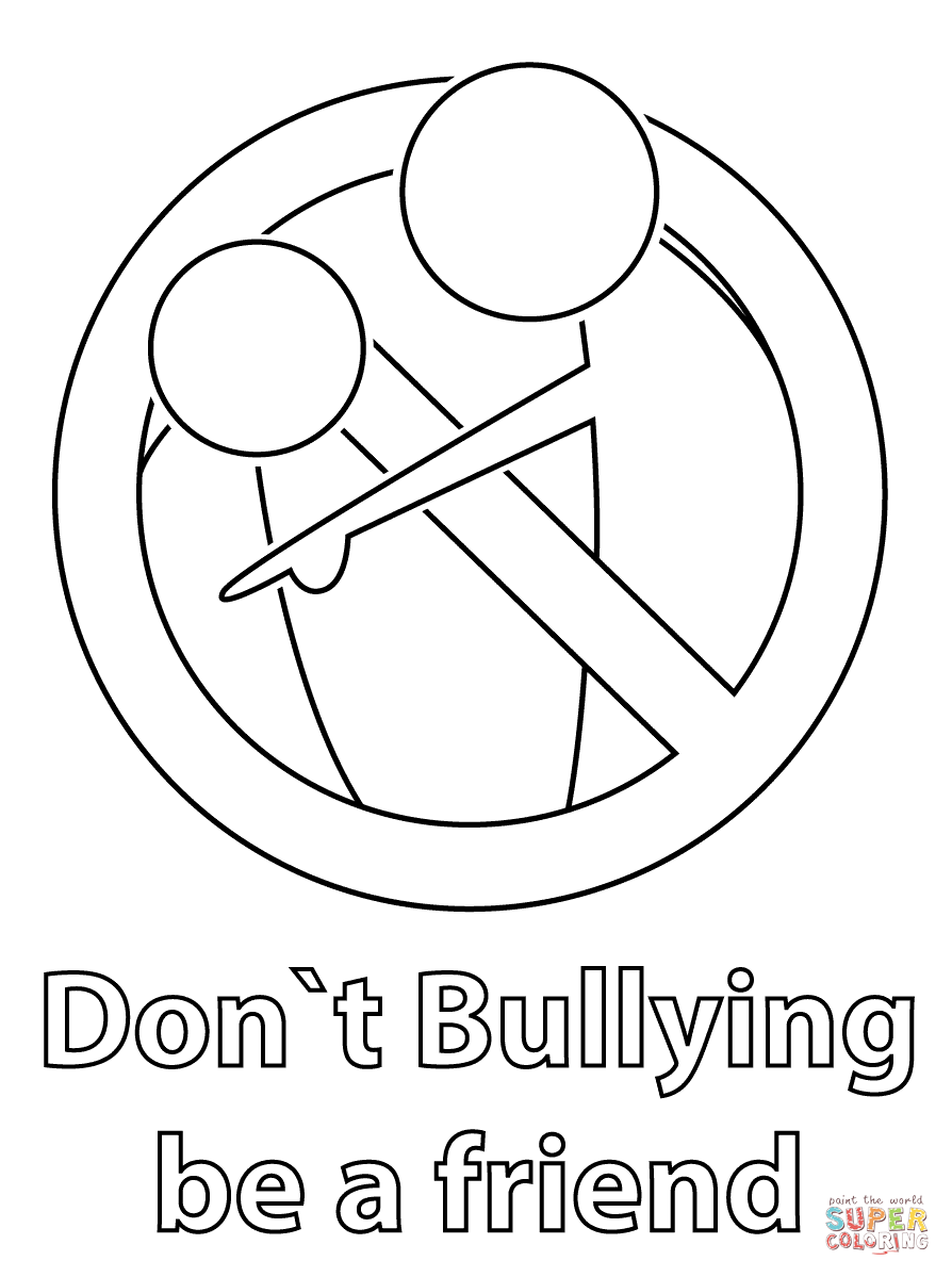 Dibujo de No Acoses, Sé Un Buen Amigo para colorear | Dibujos para colorear imprimir gratis Dibujo de No Acoses, Sé Un Buen Amigo para colorear | Dibujos para colorear imprimir gratis