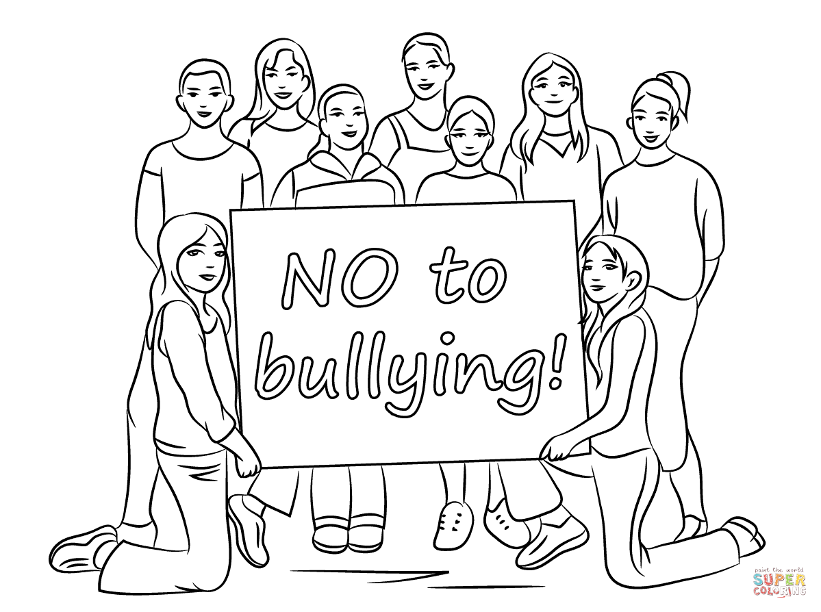 Dibujo de No al Acoso Escolar para colorear | Dibujos para colorear imprimir gratis Dibujo de No al Acoso Escolar para colorear | Dibujos para colorear imprimir gratis