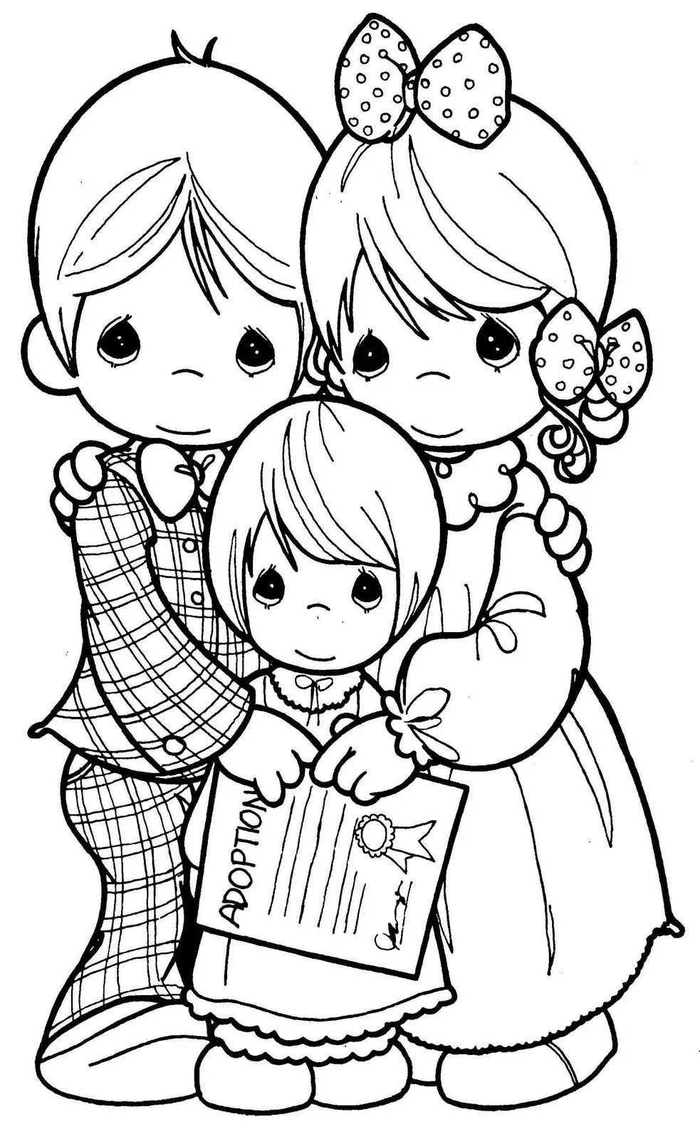 Dibujo de Adopción de Los Preciosos Momentos para colorear Dibujo de Adopción de Los Preciosos Momentos para colorear