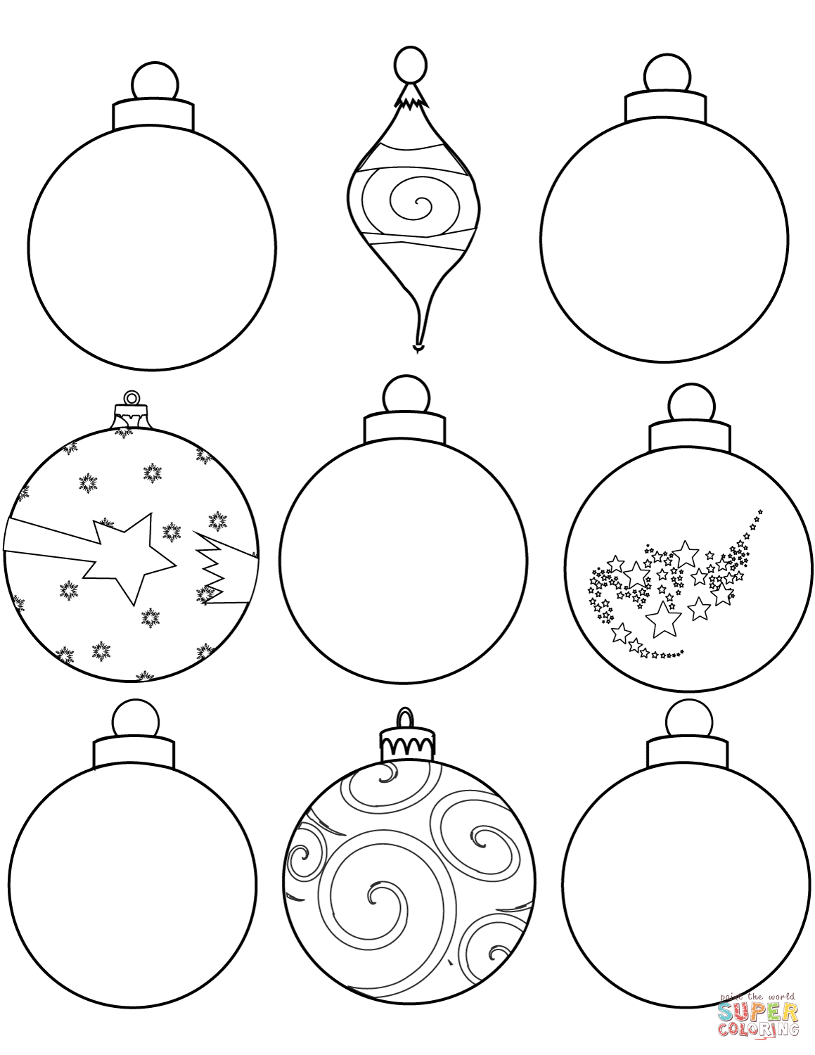 Dibujo de adornos de navidad para colorear | Dibujos para colorear imprimir  gratis