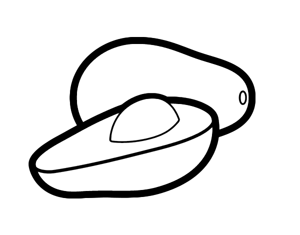 Dibujo de Aguacates para Colorear - Dibujos.net Dibujo de Aguacates para Colorear - Dibujos.net