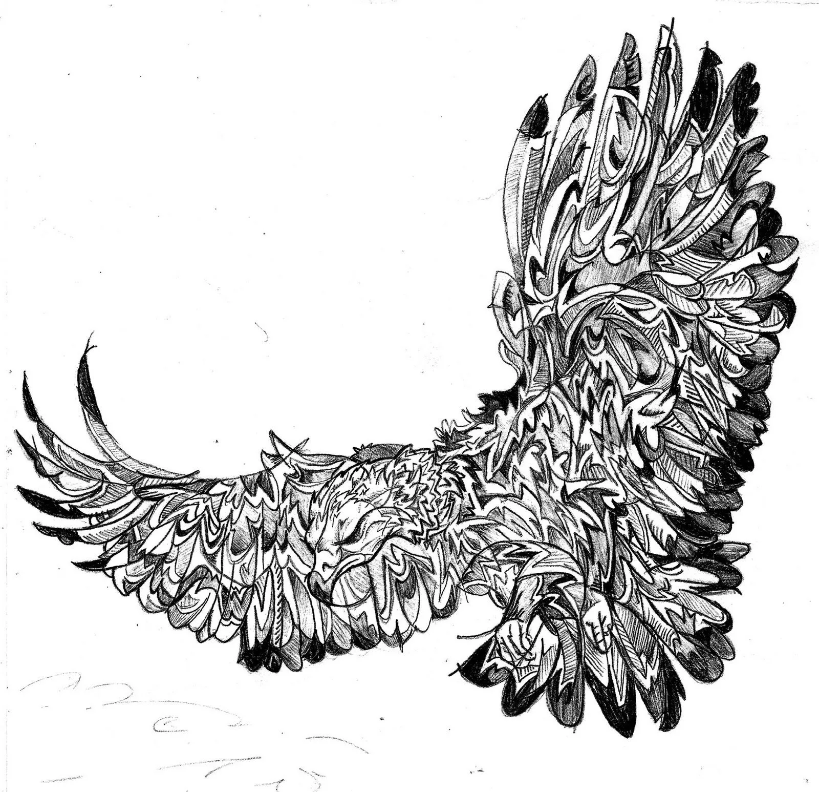 Este es un dibujo que he hecho sobre un águila real, algo abstracta ...