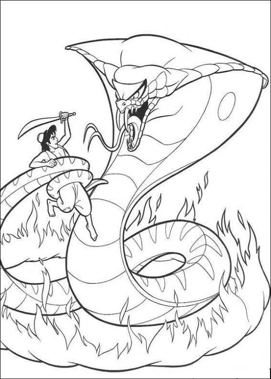 Dibujo de Aladdin y Jafar para colorear. Dibujos infantiles de ... Dibujo de Aladdin y Jafar para colorear. Dibujos infantiles de ...