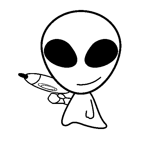 Dibujo de Alienígena II para Colorear - Dibujos.net Dibujo de Alienígena II para Colorear - Dibujos.net