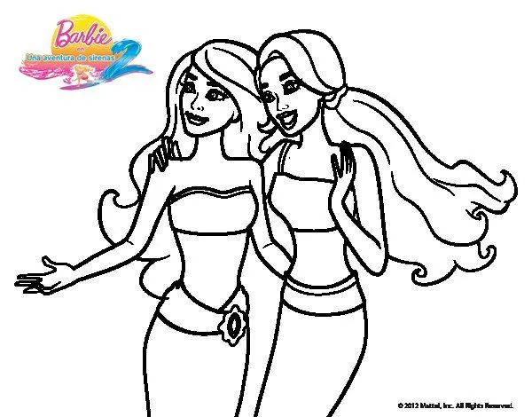 Dibujo de Amigas sirenas para Colorear - Dibujos.net Dibujo de Amigas sirenas para Colorear - Dibujos.net