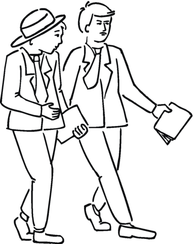Dibujo de Amigos paseando y hablando para colorear | Dibujos para ... Dibujo de Amigos paseando y hablando para colorear | Dibujos para ...