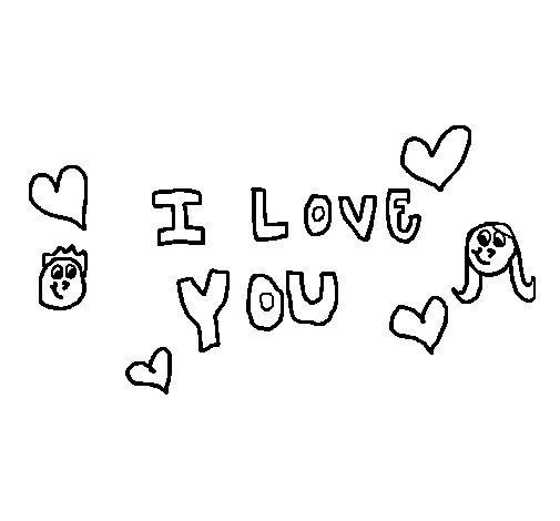 Dibujo de Te amo 7 para Colorear - Dibujos.net Dibujo de Te amo 7 para Colorear - Dibujos.net