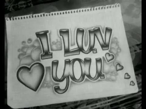 Dibujo te amo con letras a lapiz - Imagui