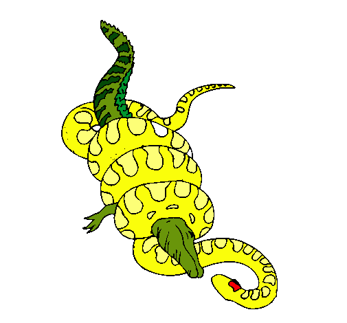 Dibujo de Anaconda y caimán pintado por Agush en Dibujos.net el ...