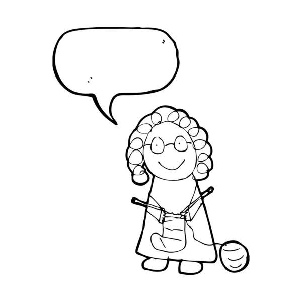 Dibujo de una anciana que hace punto — Vector stock ... Dibujo de una anciana que hace punto — Vector stock ...