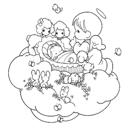 Dibujo de Angel con bebe para colorear imprimir gratis : Más ...