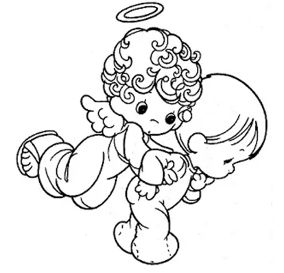 Dibujo de Angel cargando a un bebe para colorear e imprimir : Más ...