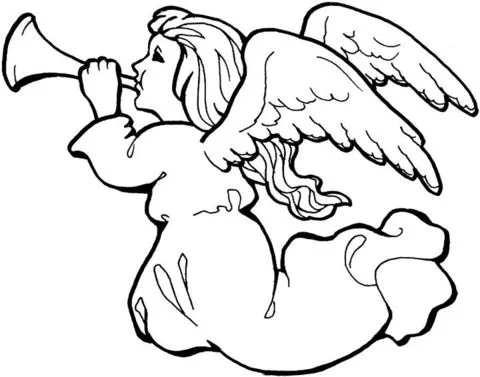 Dibujo de Ángel con Clarinete para colorear | Dibujos para ... Dibujo de Ángel con Clarinete para colorear | Dibujos para ...