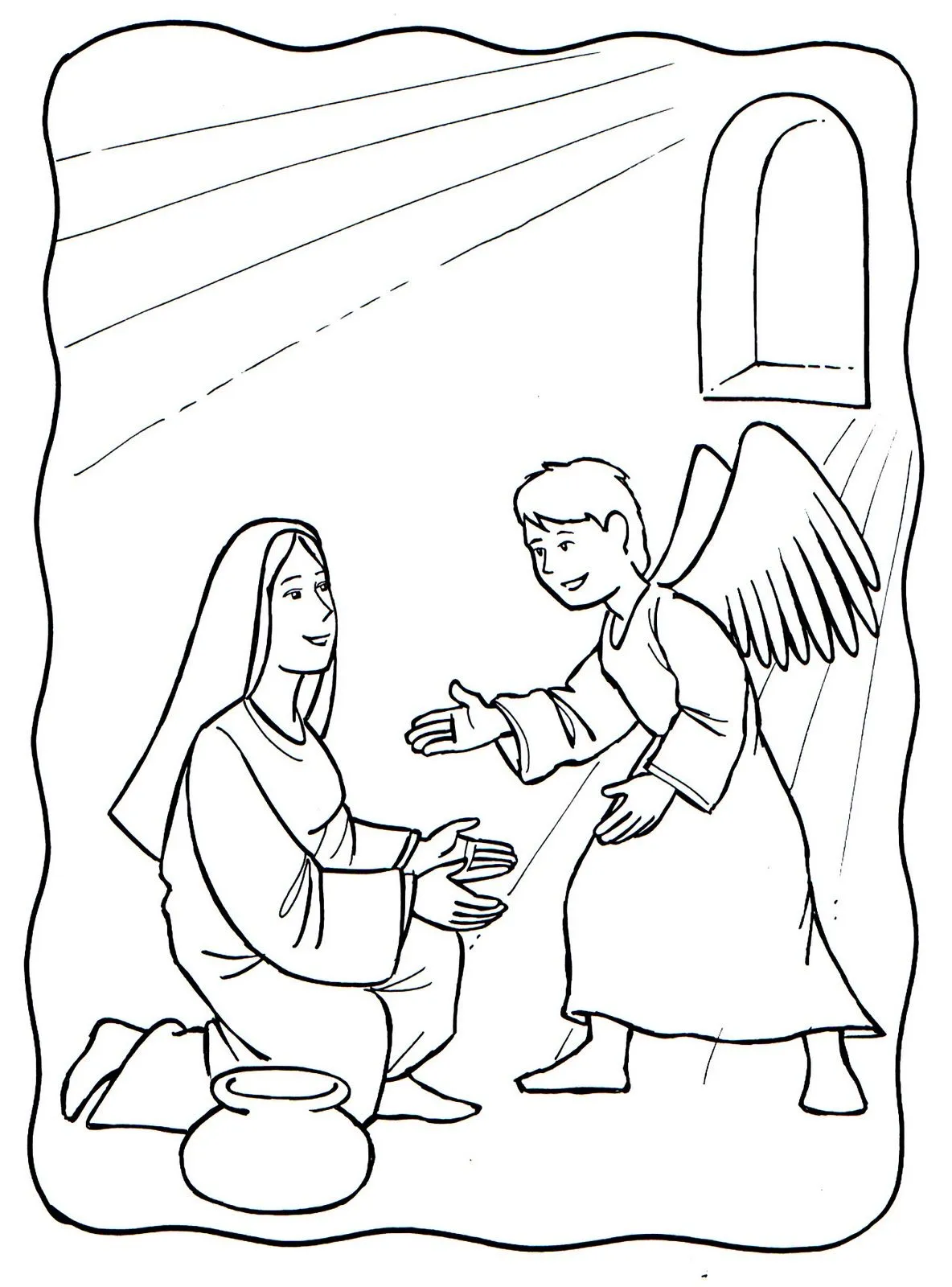 Dibujo del Angel Gabriel para colorear ~ Dibujos Cristianos Para ...