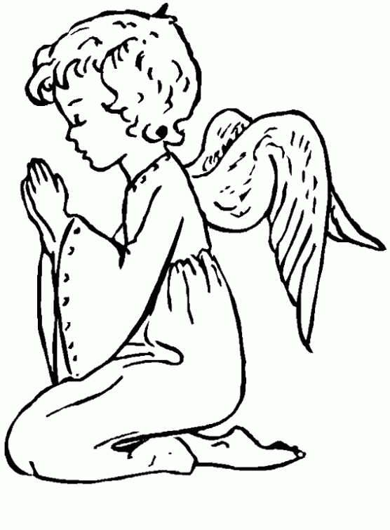 Free coloring pages of Ángel de dibujo