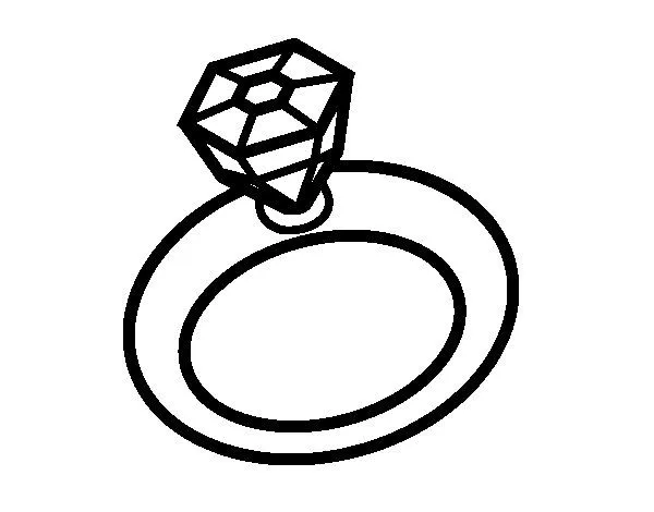 Dibujo de Anillo de boda para Colorear - Dibujos.net