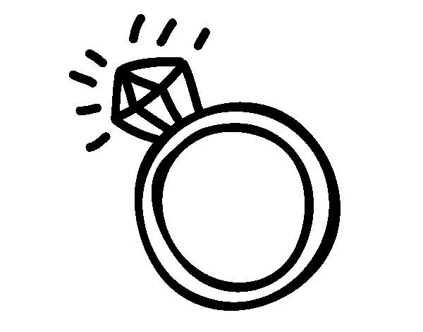 Dibujo de Anillo de compromiso para Colorear - Dibujos.net Dibujo de Anillo de compromiso para Colorear - Dibujos.net
