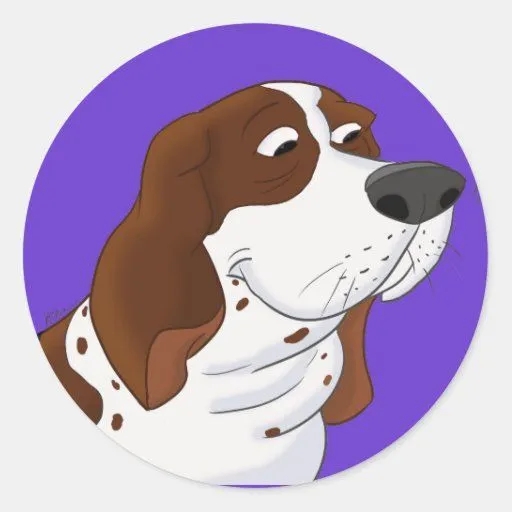 Dibujo animado Basset Hound el oler Pegatina Redonda | Zazzle Dibujo animado Basset Hound el oler Pegatina Redonda | Zazzle