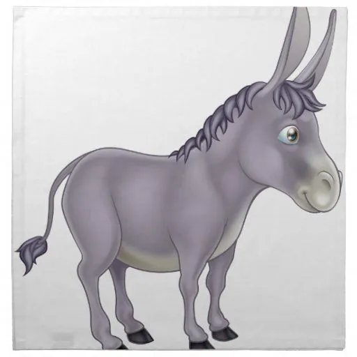 Dibujo animado del burro servilleta imprimida | Zazzle
