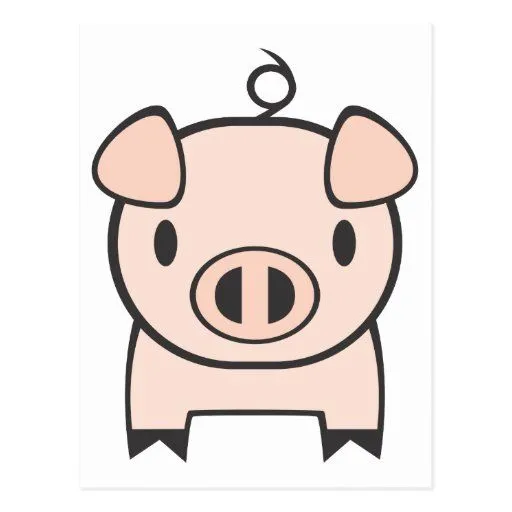 Dibujo animado del cerdo del bebé postales | Zazzle