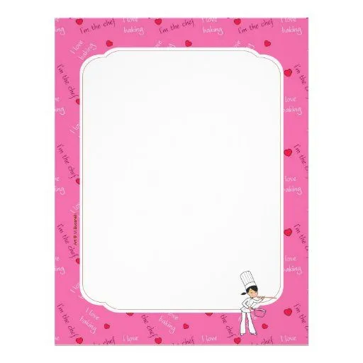 Dibujo animado del chica del cocinero membrete | Zazzle Dibujo animado del chica del cocinero membrete | Zazzle