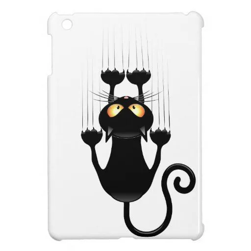 Dibujo animado divertido del gato negro que rasguñ | Zazzle