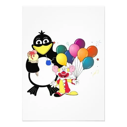 Dibujo animado divertido del pingüino y del payaso comunicado ... Dibujo animado divertido del pingüino y del payaso comunicado ...